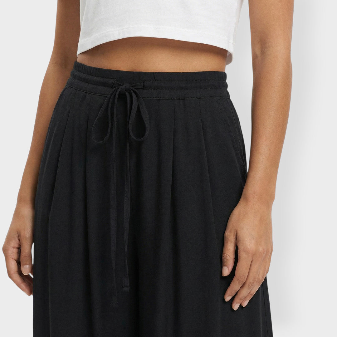 Pantalones Mujer Tela Suave Cintura Elástica Anchos