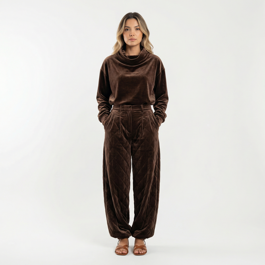 Conjunto Mujer de Terciopelo Estilo Vintage - Mavetta