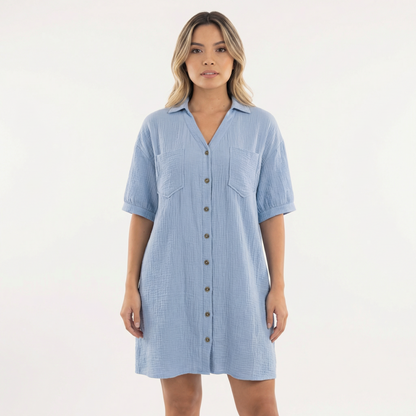 Vestido Camisero Mujer Talla Grande Ajuste Clásico