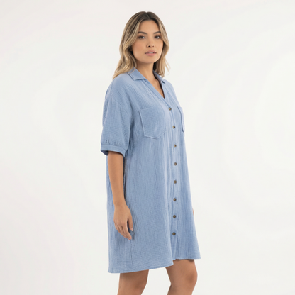 Vestido Camisero Mujer Talla Grande Ajuste Clásico