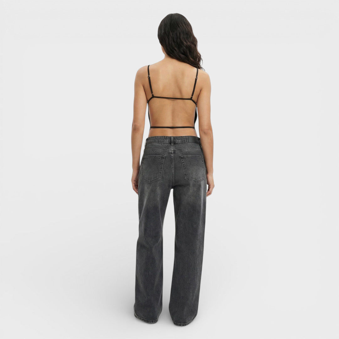 Mujer Espalda Descubierta Ajuste Slim