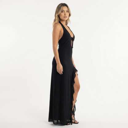 Vestido Fiesta Mujer con Volantes y Corte Ajustado
