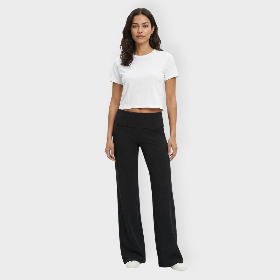 Pantalones Mujer Corte Flare Cintura Baja