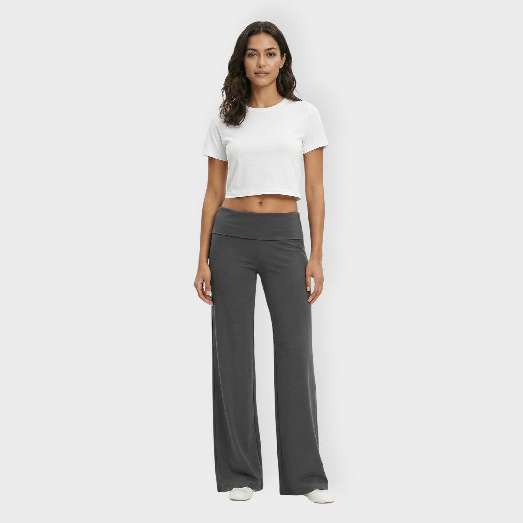 Pantalones Mujer Corte Flare Cintura Baja