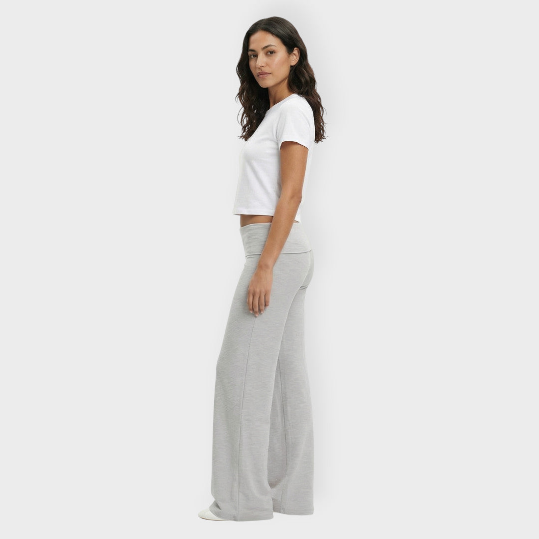 Pantalones Mujer Corte Flare Cintura Baja