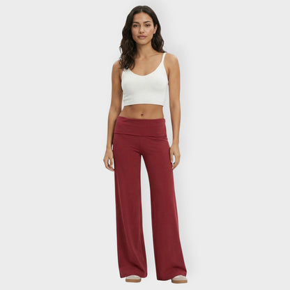 Pantalones Mujer Corte Flare Cintura Baja