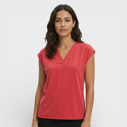 Camiseta Mujer Escote en V Ajuste Slim