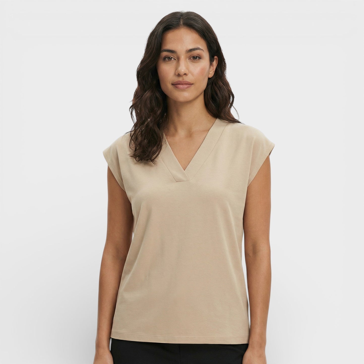 Camiseta Mujer Escote en V Ajuste Slim