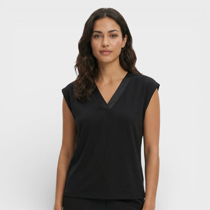 Camiseta Mujer Escote en V Ajuste Slim