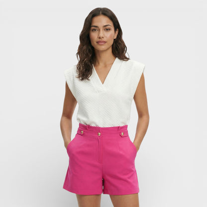 Camiseta Mujer Escote en V Ajuste Slim