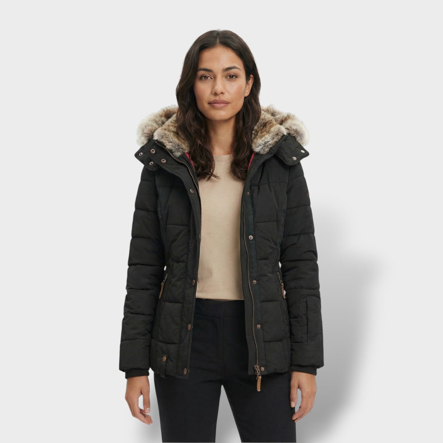 Chaqueta Teddy Mujer Con Capucha Cremallera - Mavetta