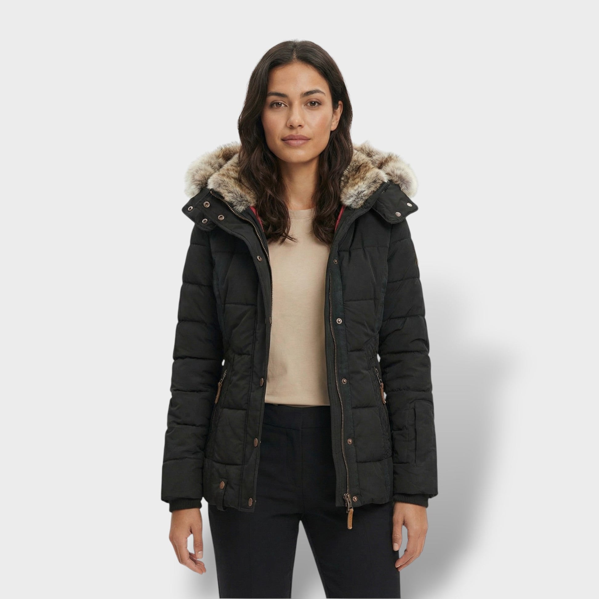 Chaqueta Teddy Mujer Con Capucha Cremallera - Mavetta