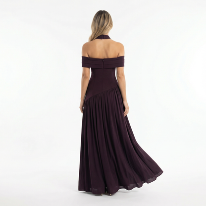 Vestido Largo Mujer Fiesta Corte Asimétrico