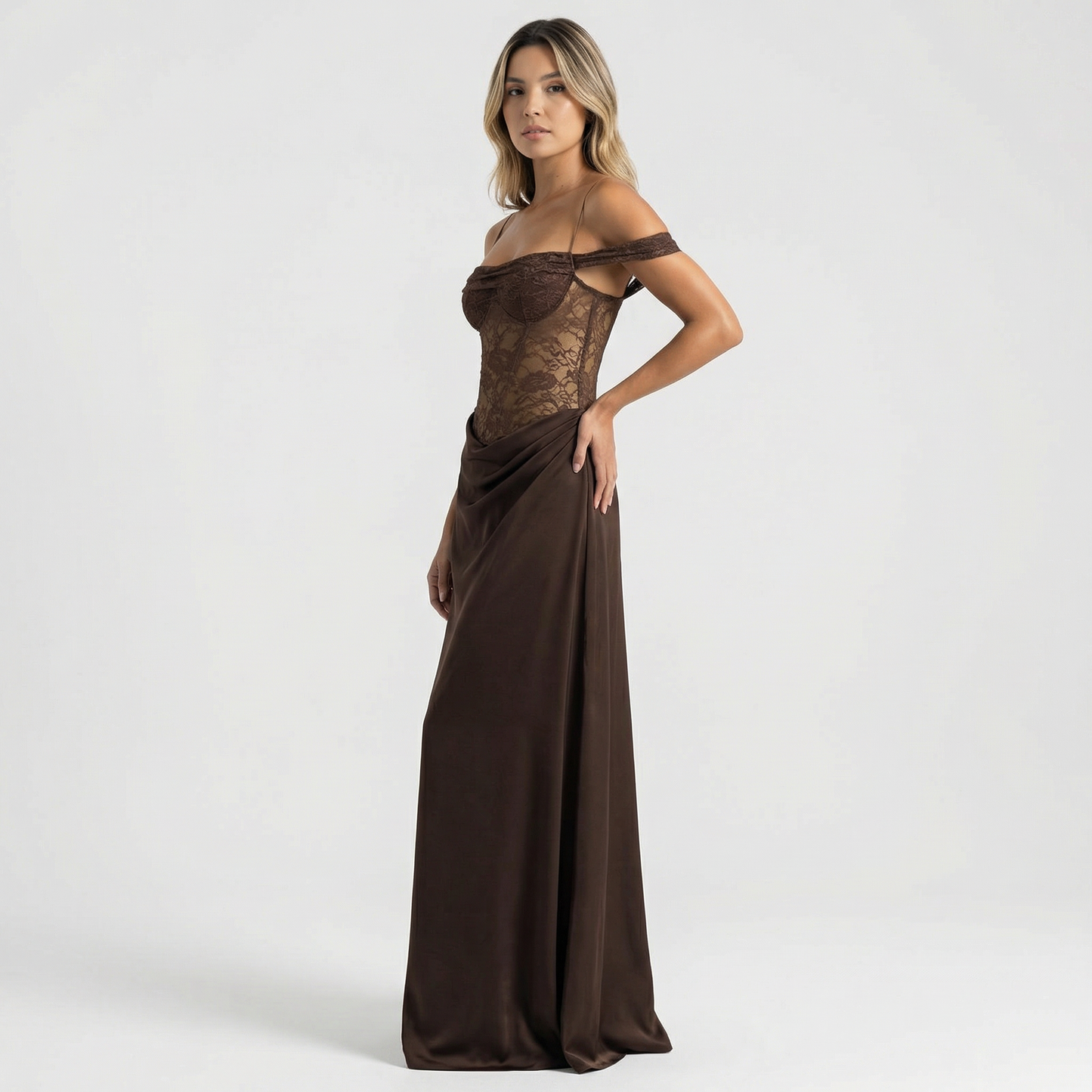 Vestido Maxi Mujer Fiesta Corte Asimétrico
