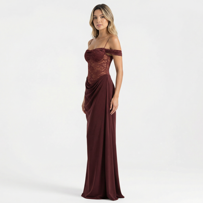 Vestido Maxi Mujer Fiesta Corte Asimétrico