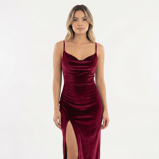 Vestido Maxi Mujer de Terciopelo Elegante - Mavetta