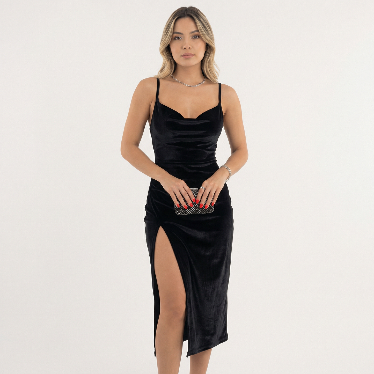 Vestido Maxi Mujer de Terciopelo Elegante