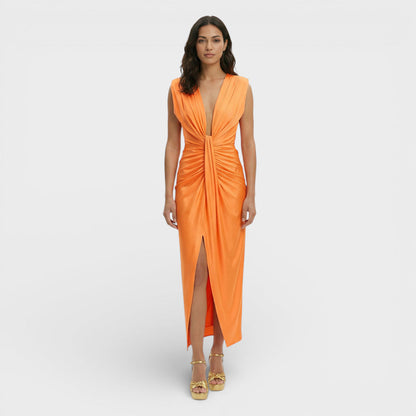 Vestido Midi Mujer Fiesta Escote Pico - Mavetta