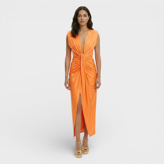 Vestido Midi Mujer Fiesta Escote Pico - Mavetta