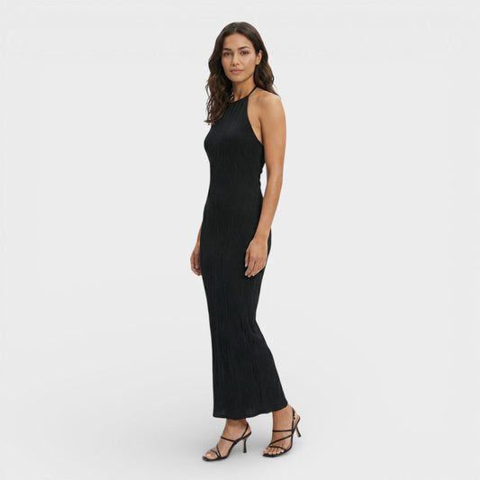 Vestido Largo Mujer Fruncido Estilo Fiesta - Mavetta