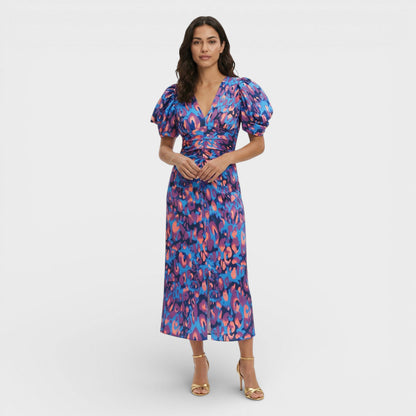 Vestido Largo Mujer Manga Abullonada Ajuste Suelto - Mavetta