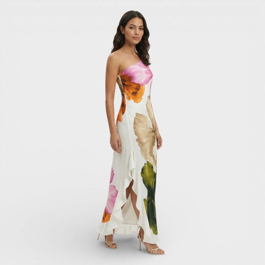 Vestido Largo Mujer Asimétrico Un Hombro - Mavetta