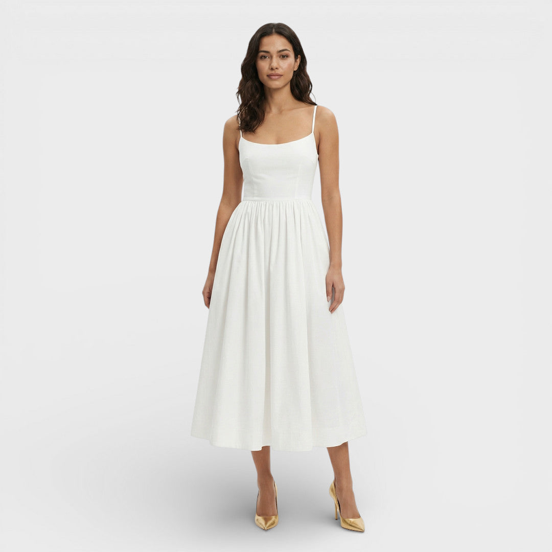 Vestido Midi Mujer Tirantes Corte Alineado - Mavetta
