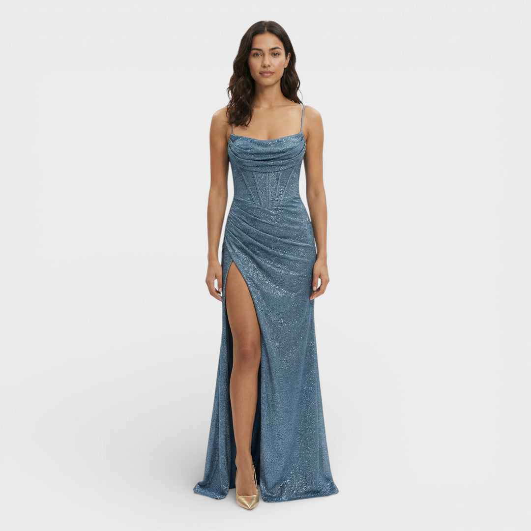 Vestido Largo Mujer de Lentejuelas con Abertura