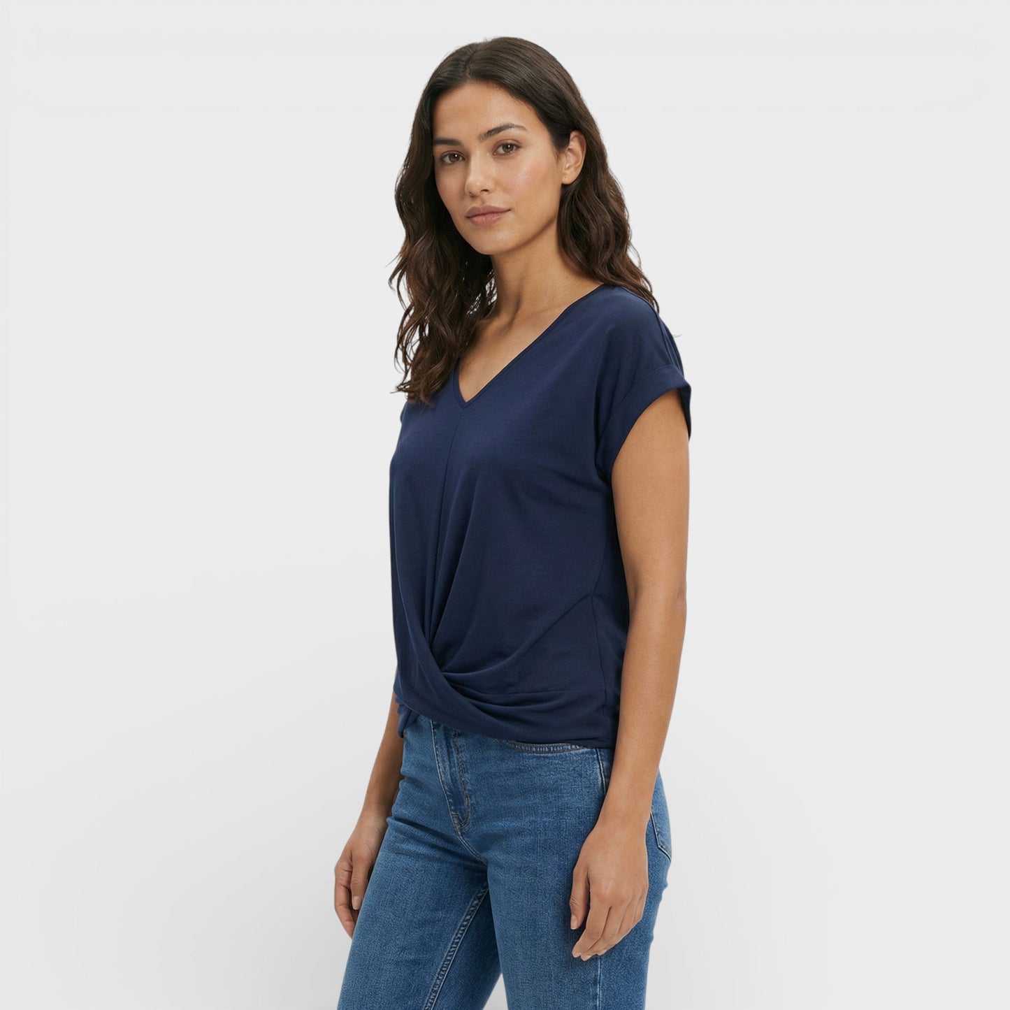 Camiseta Mujer Efecto Moldeador Escote Pico