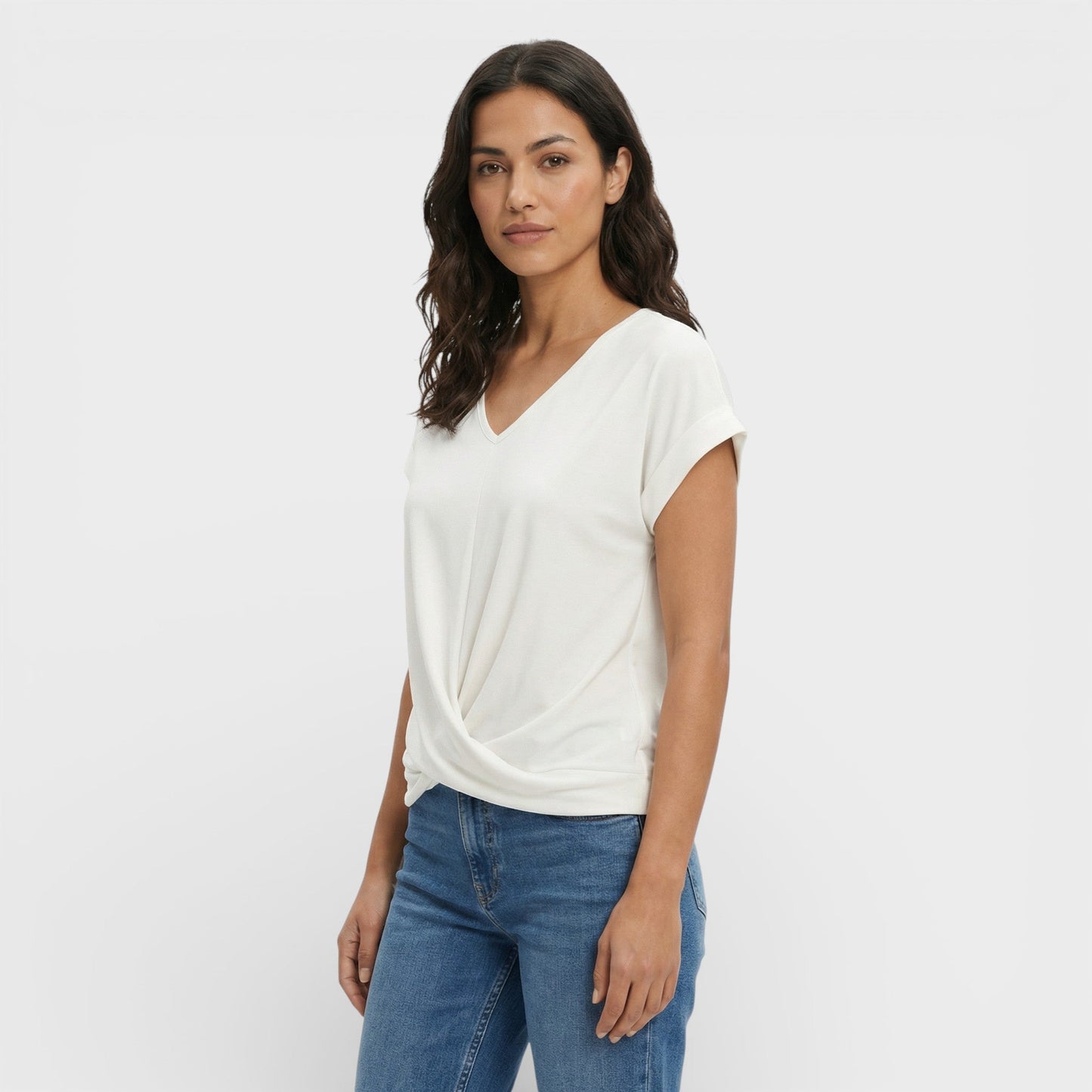 Camiseta Mujer Efecto Moldeador Escote Pico