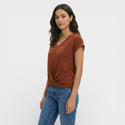 Camiseta Mujer Efecto Moldeador Escote Pico