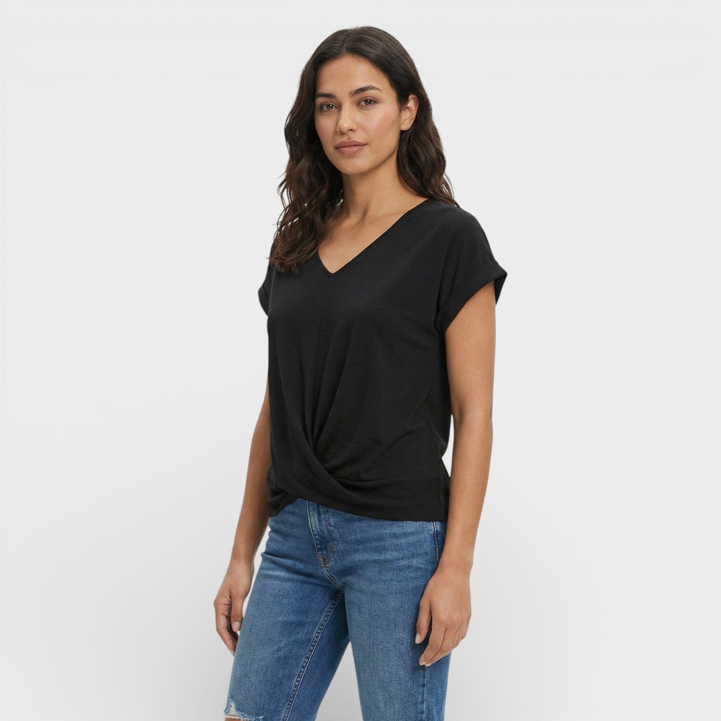 Camiseta Mujer Efecto Moldeador Escote Pico