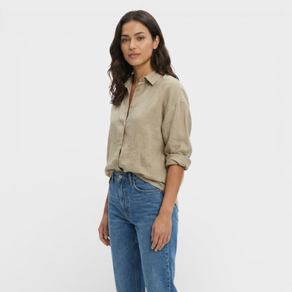 Camisa Mujer Plisada Ligera Corte Ajustado