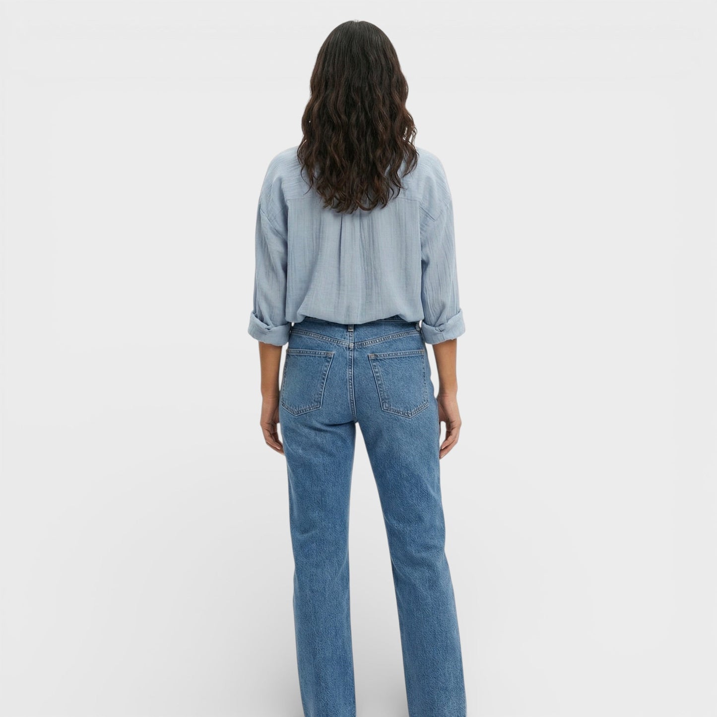 Camisa Mujer Plisada Ligera Corte Ajustado