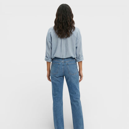 Camisa Mujer Plisada Ligera Corte Ajustado