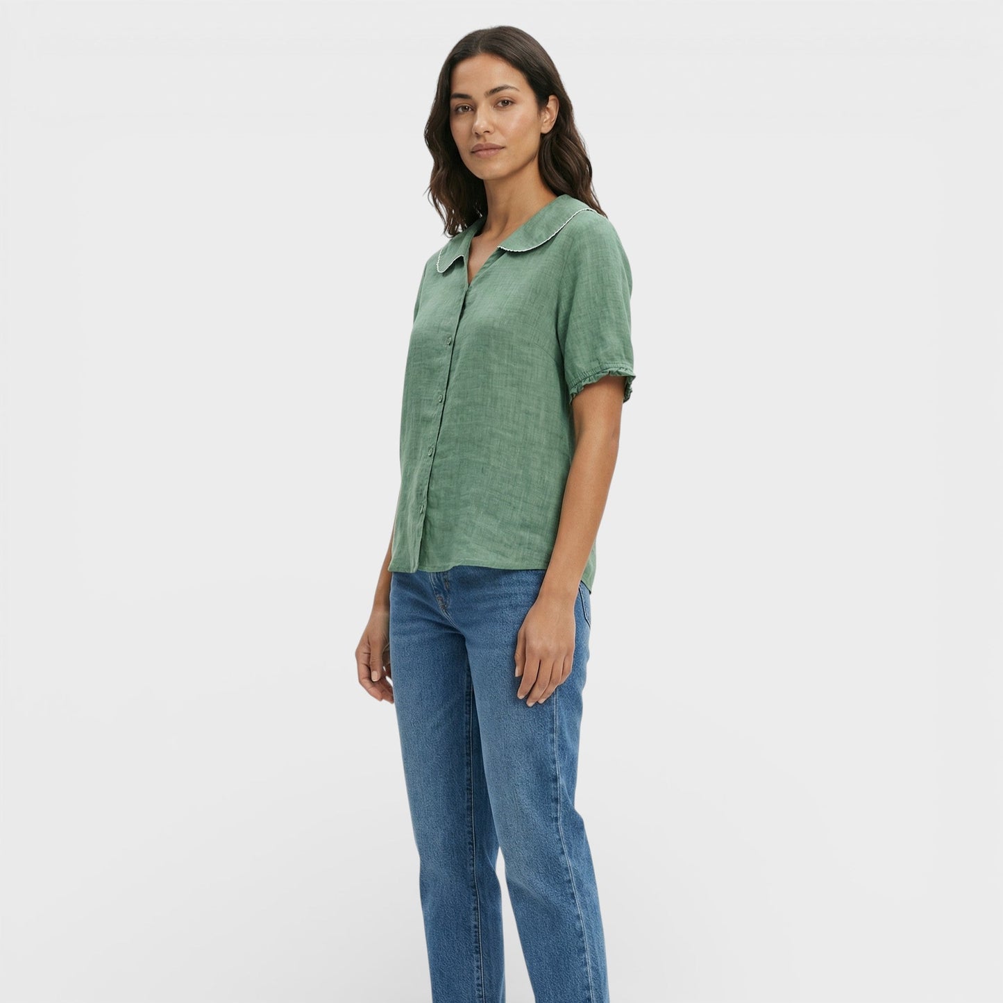 Blusa Mujer Ligera Cuello Ondulado