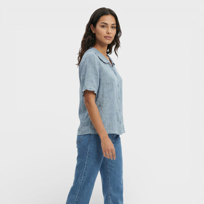 Blusa Mujer Ligera Cuello Ondulado
