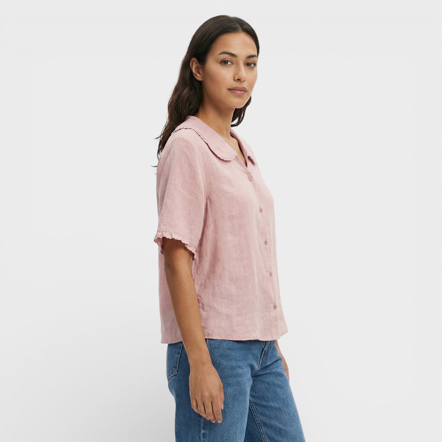 Blusa Mujer Ligera Cuello Ondulado