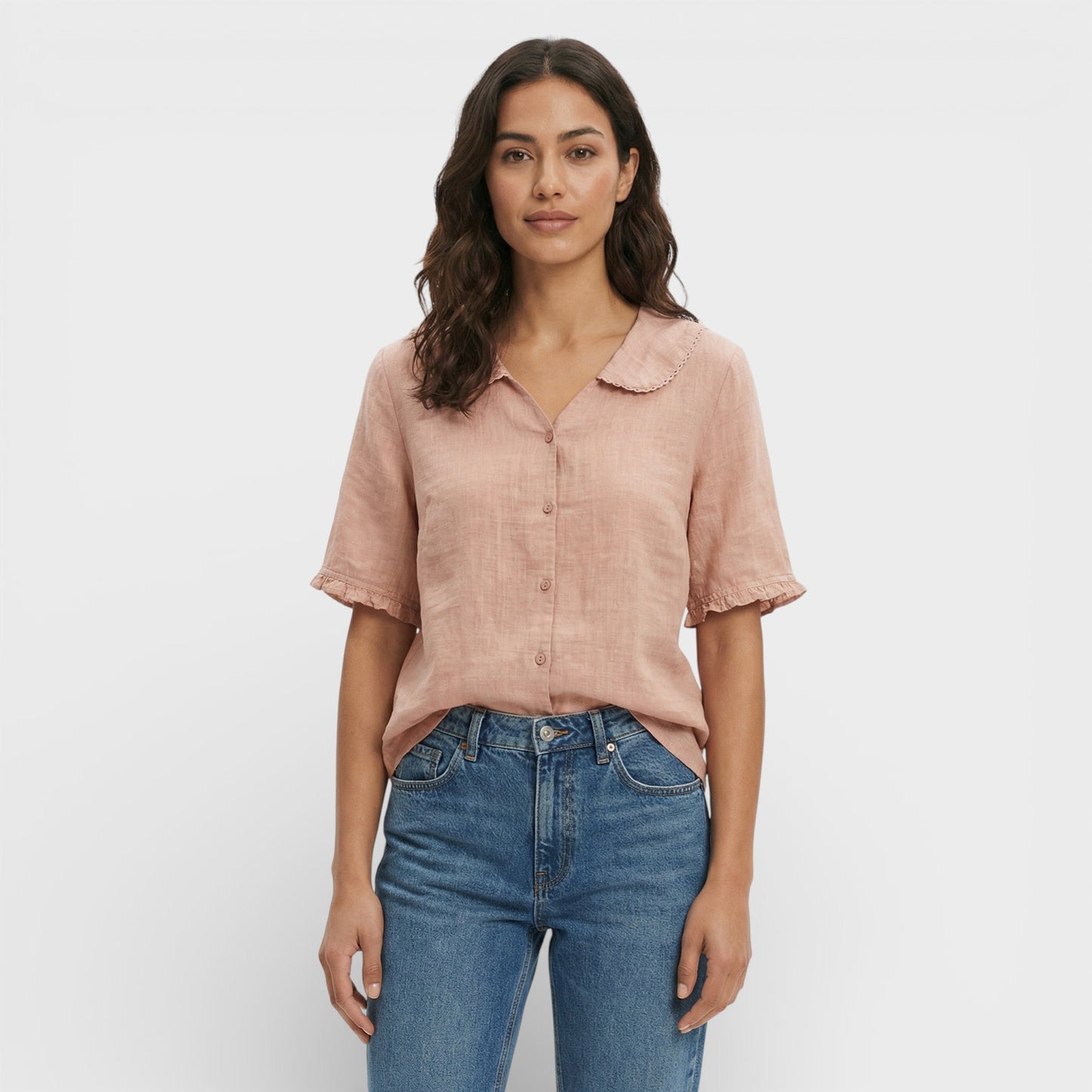 Blusa Mujer Ligera Cuello Ondulado