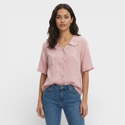 Blusa Mujer Ligera Cuello Ondulado