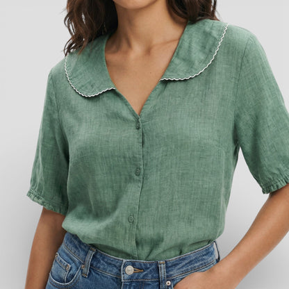 Blusa Mujer Ligera Cuello Ondulado