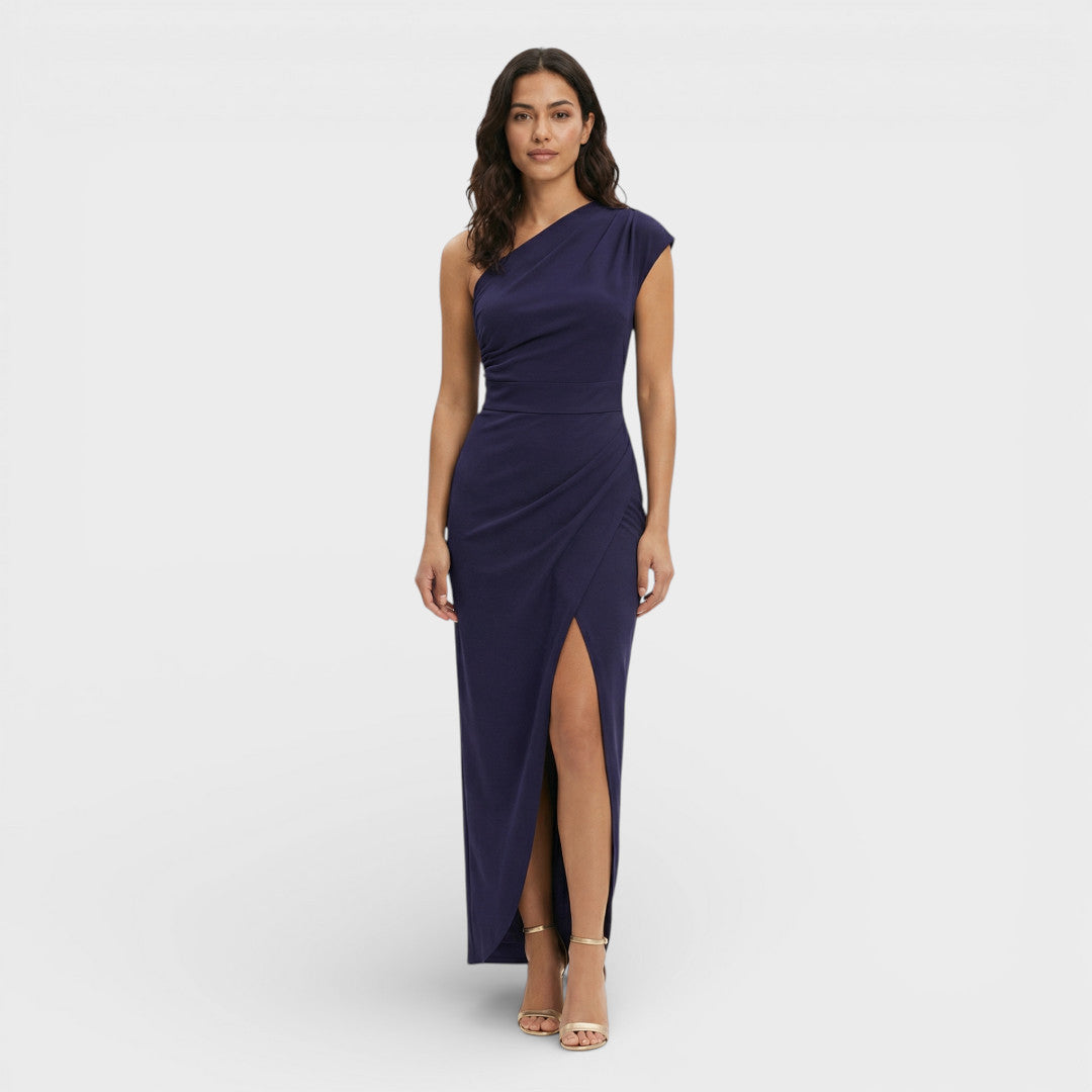 Vestido Largo Mujer Un Hombro Ajuste Fluido
