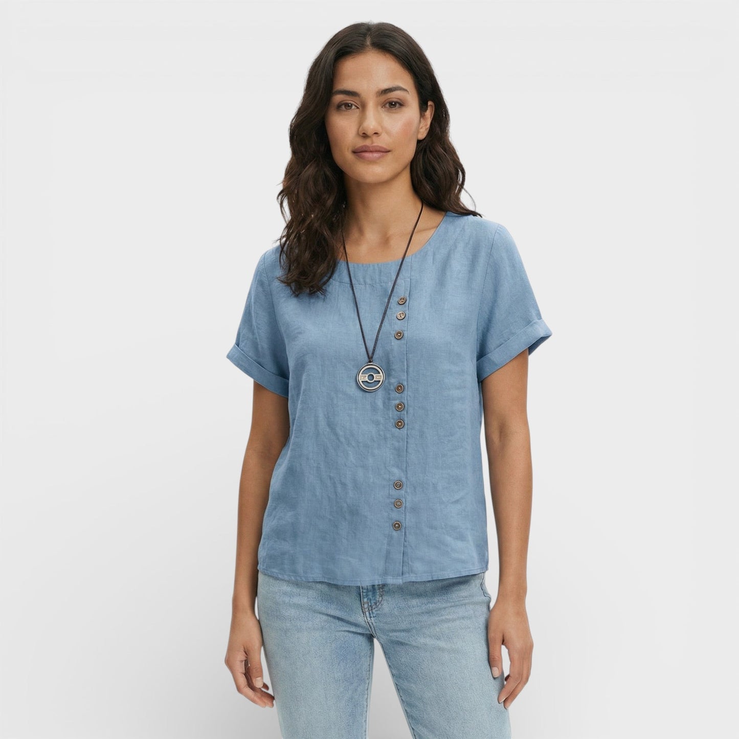Blusa Mujer Manga Corta Ajuste Clásico
