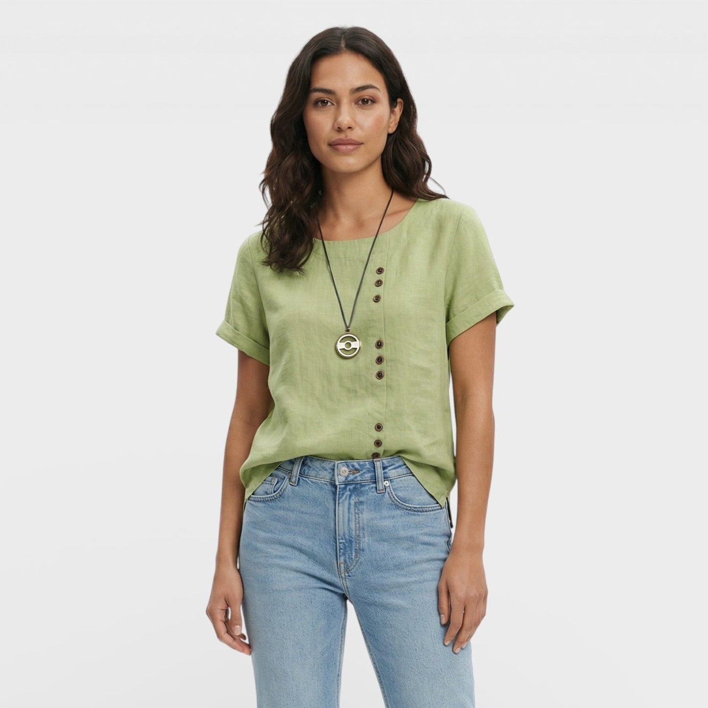 Blusa Mujer Manga Corta Ajuste Clásico