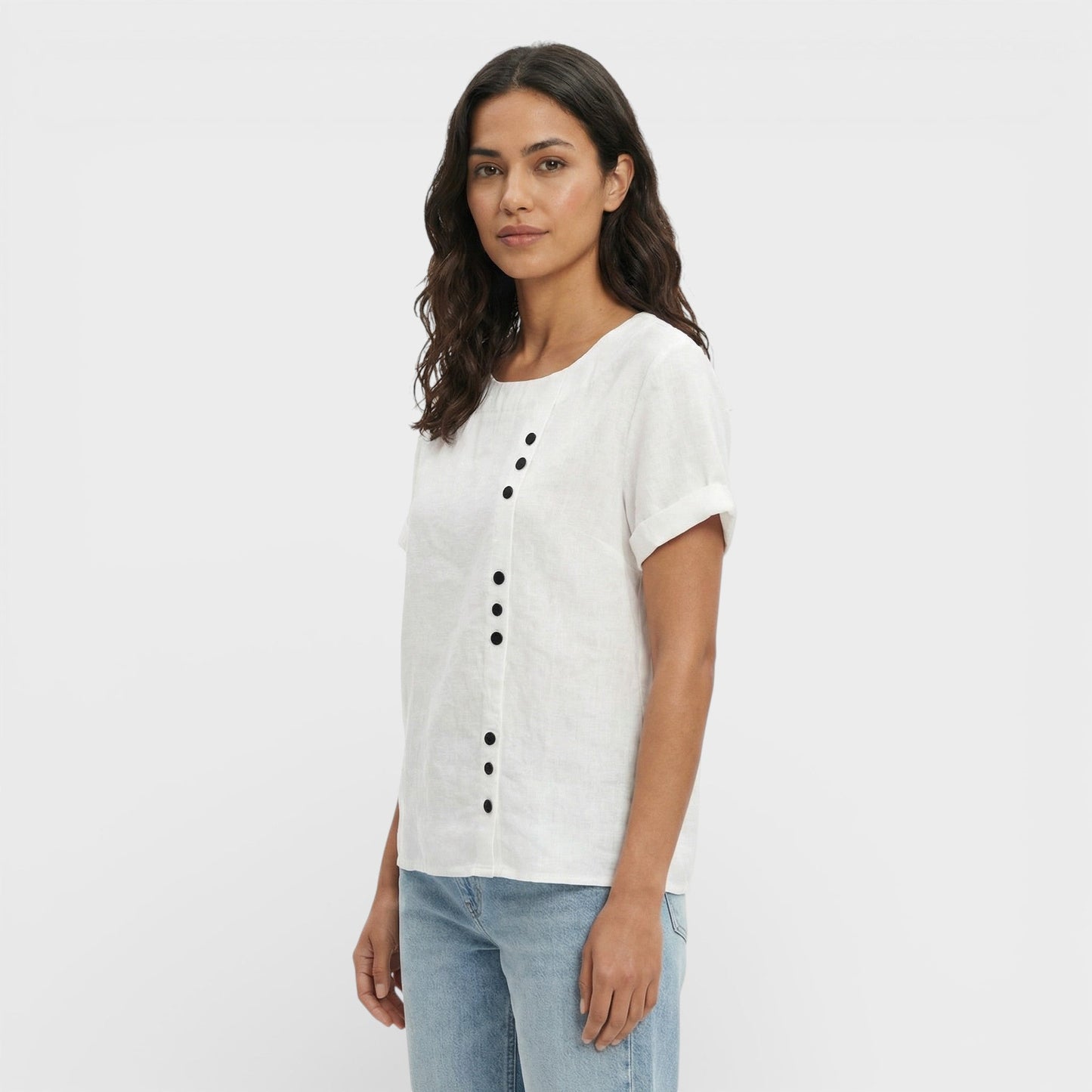 Blusa Mujer Manga Corta Ajuste Clásico