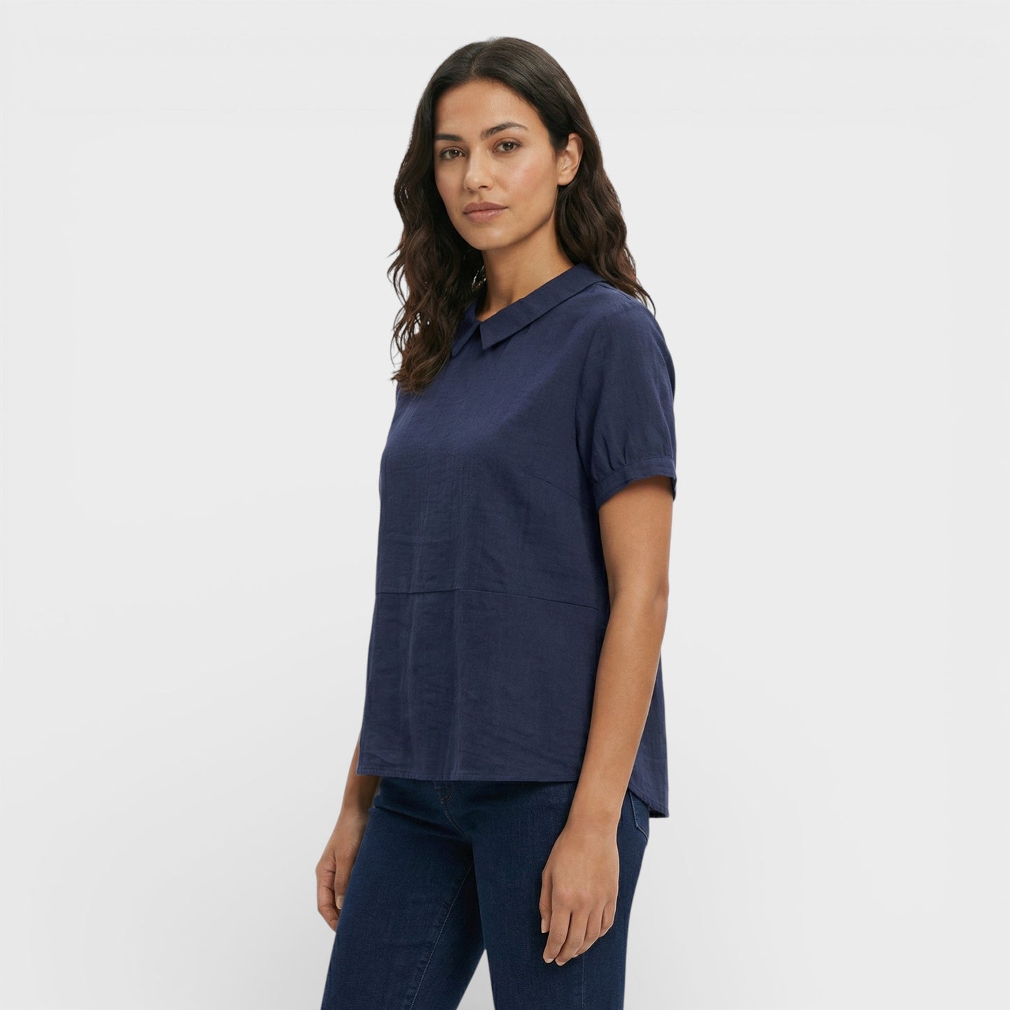 Blusa Mujer Manga Corta Cuello Redondo