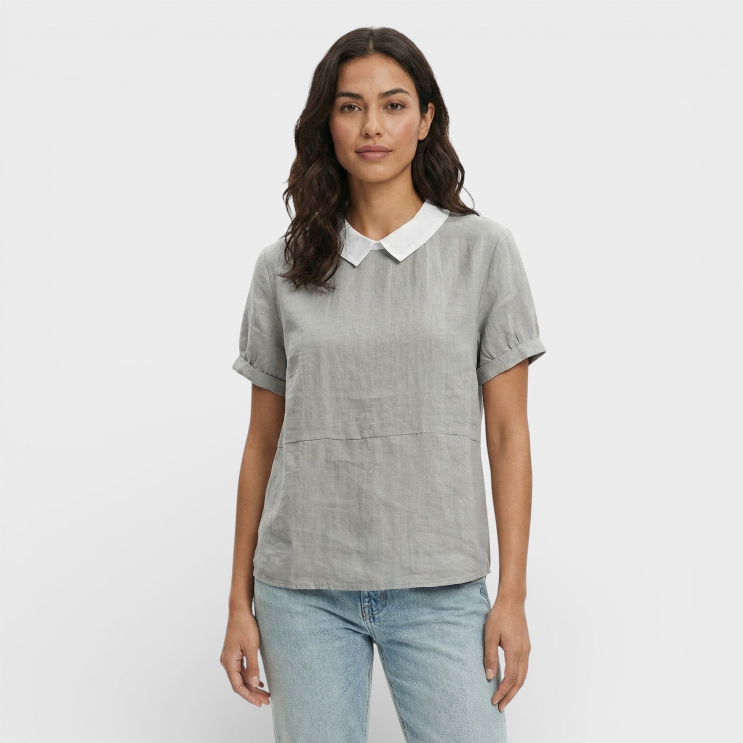Blusa Mujer Manga Corta Cuello Redondo