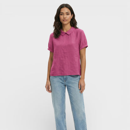 Blusa Mujer Manga Corta Cuello Redondo