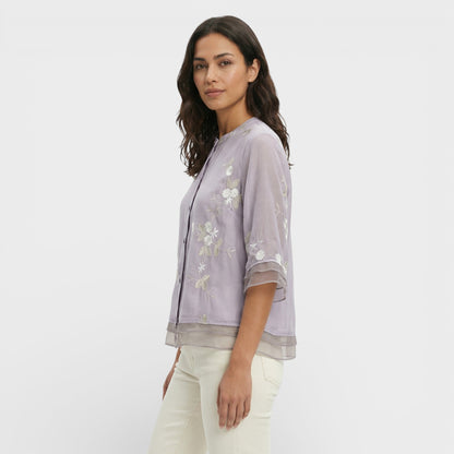 Blusa Mujer Bordada Flores Estilo Elegante