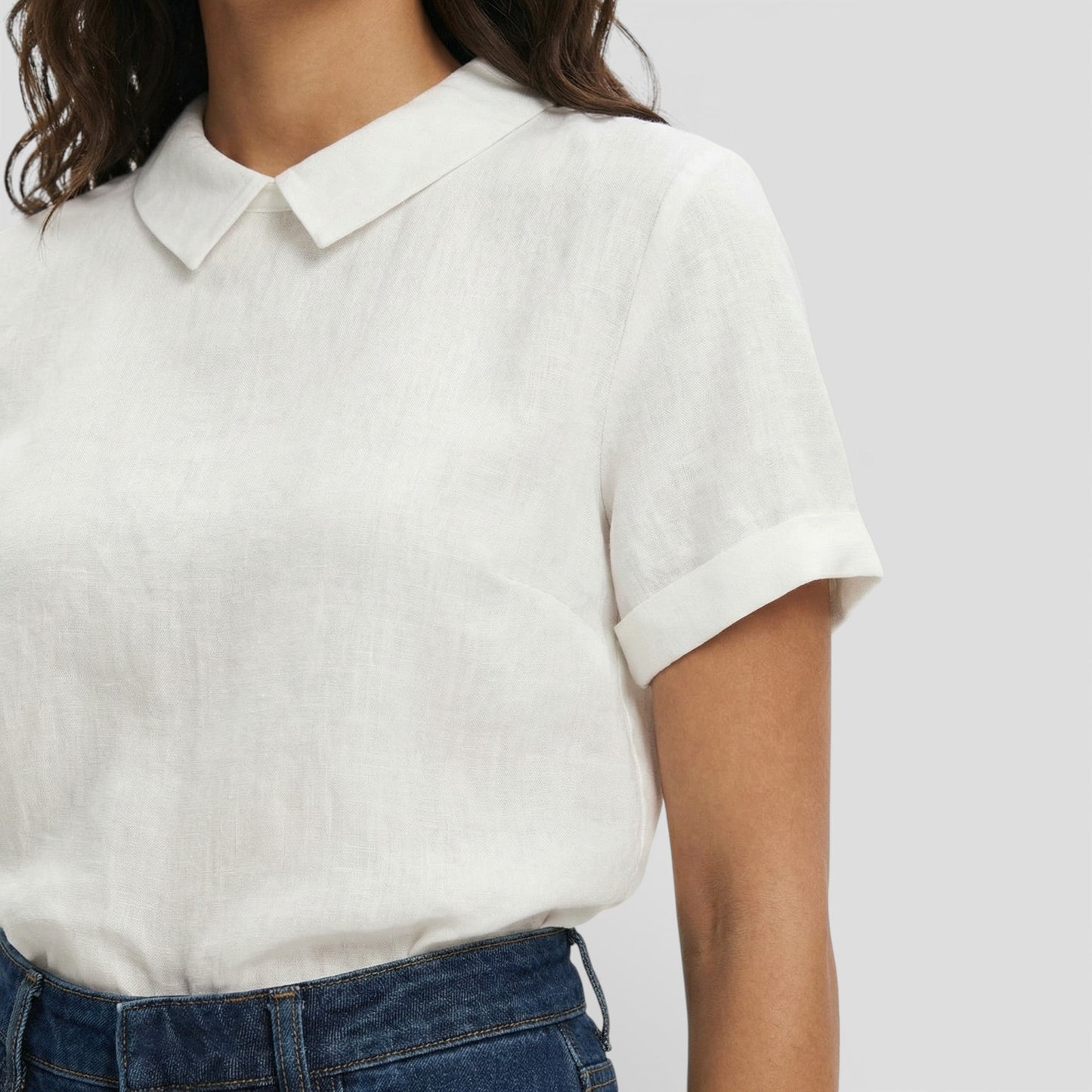 Blusa Mujer Manga Corta Cuello Redondo